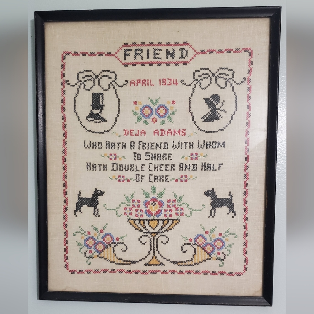 Vintage 1934 cross-stitch
